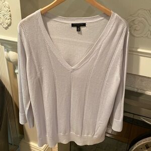 Banana Republic Light Gray V-Neck Sweater